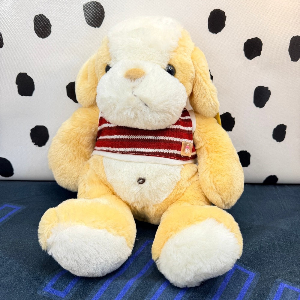 Ming Ren Plush Dog Puppy Teddy Mingren Toy Striped Sweater Novelty Charm NWT 12